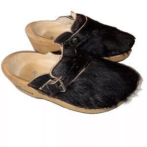 Lederei Animal Hair Clogs Sz 37,7